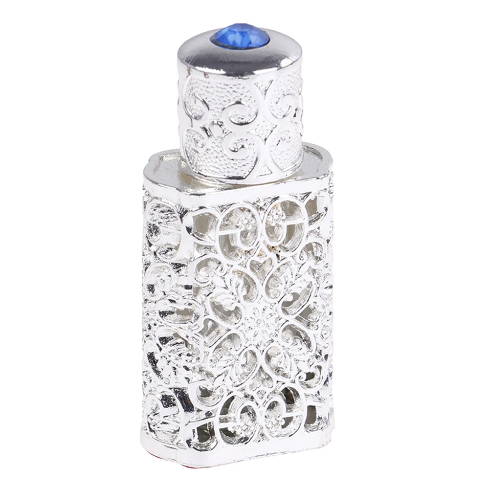 silver(3ml) 3 мл старинный металлический флакон для парфюма в арабском стиле Бутылочки для эфирных масел контейнер из сплава королевская стеклянная бутылка свадебное украшение подарок - Цвет: silver(3ml)