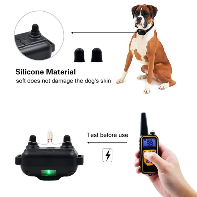 800m Electric Dog Training Collar Waterproof Pet Remote Control Rechargeable training dog collar with Shock Vibration Sound 4