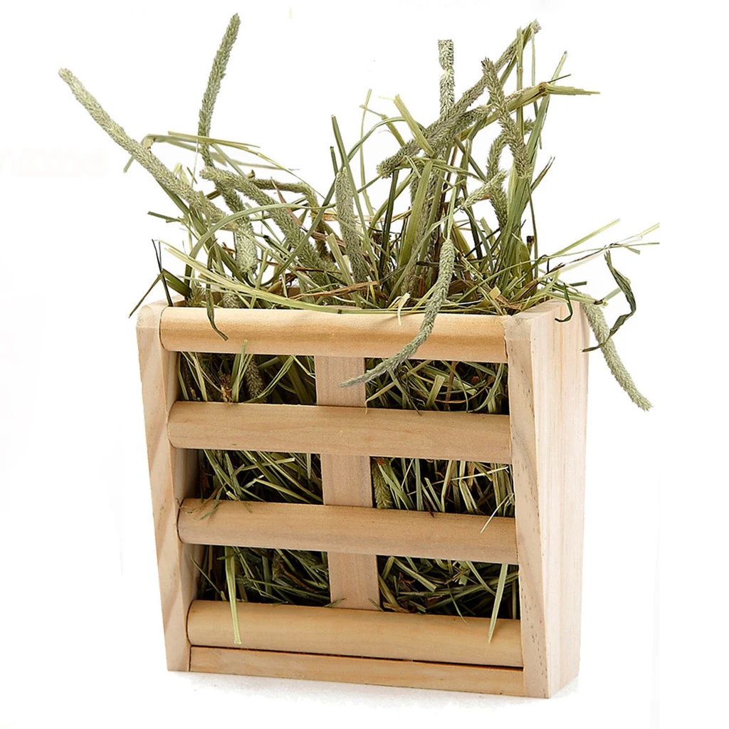 Wooden Hay Feeder Rack 15.5x8x15cm- Manger for Rabbit Guinea Pig Chinchilla And Other Small Animals |