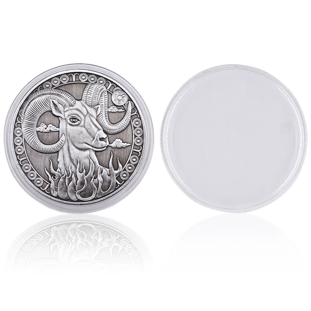 Фестиваль сувенир подарки Овен милые животные металлическая монета 12 Созвездие