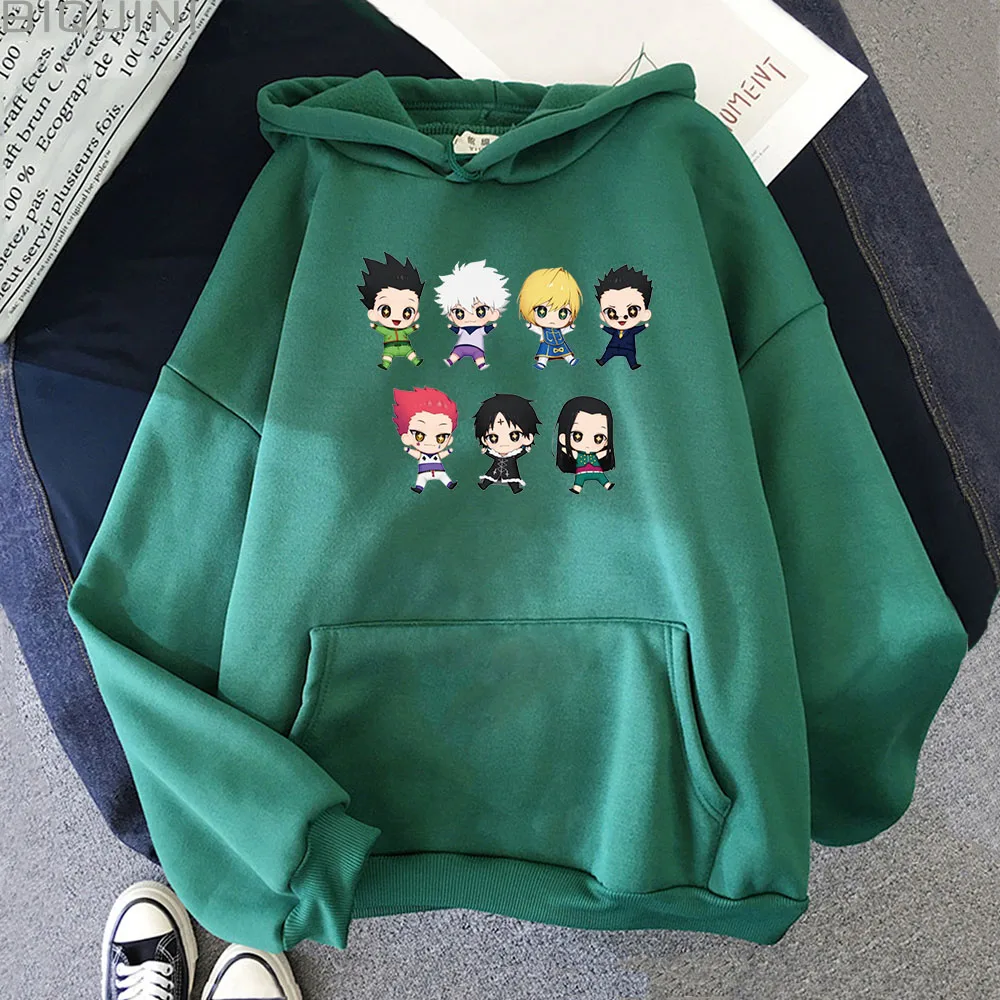 

Hunter X Hunter Hoodie Oversized Japan Anime Killua Kurapika Gon Leorio Hisoka Print Kawaii friends Hoodie Harajuku Sweatshirt