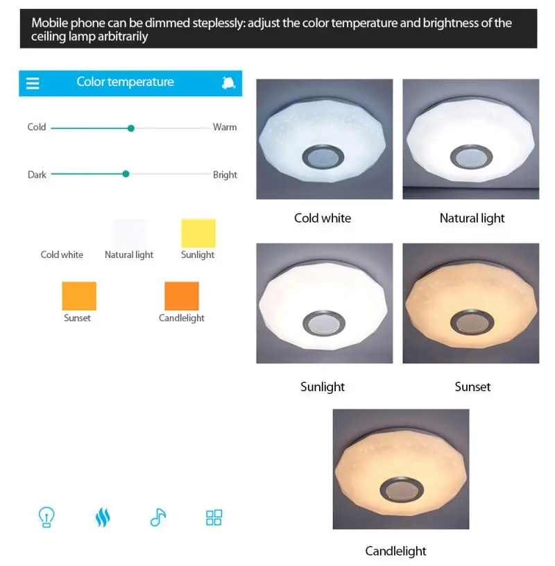 

LED Ceiling Light Eye Protection Ceiling Light Simple Modern Smart Bluetooth Music Ceiling Light For Living Room Ceiling Lamp