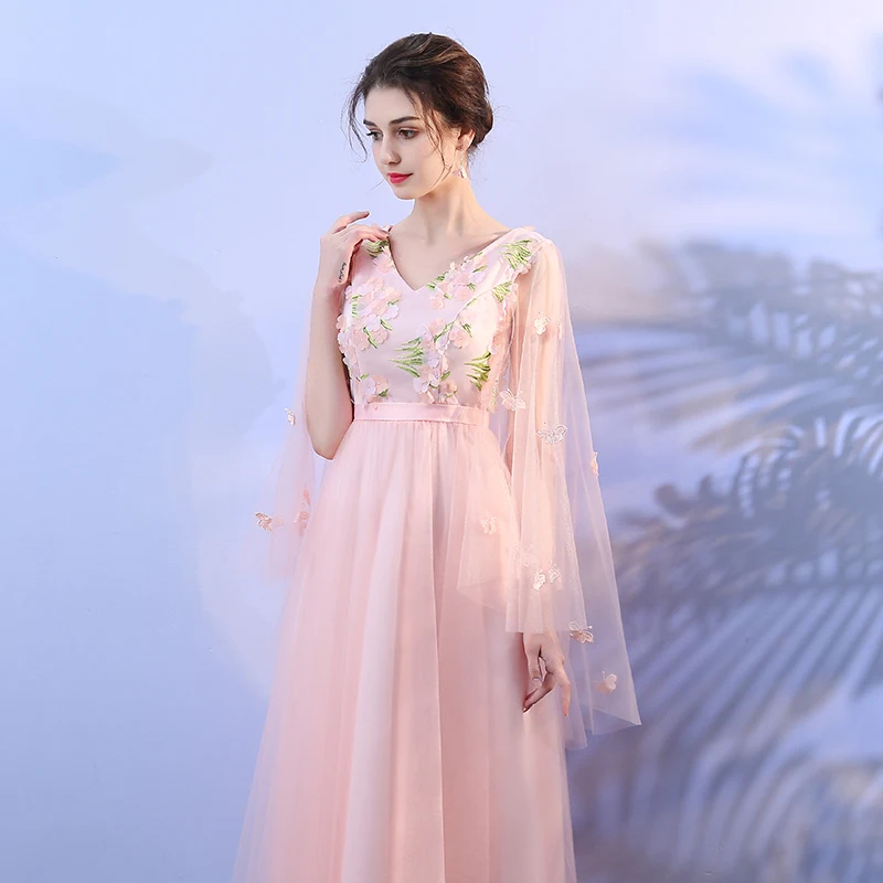 Женское платье подружки невесты розовое большого размера элегантное для свадьбы