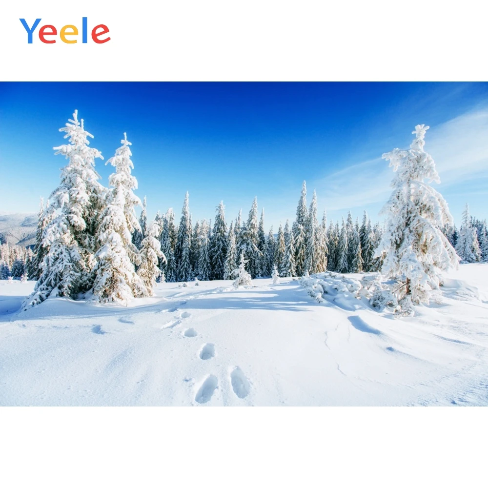 

Winter Scenery Snow Forest Sky Cloud Baby Birthday Party Backdrop Photography Custom Photographic Background For Photo Studio