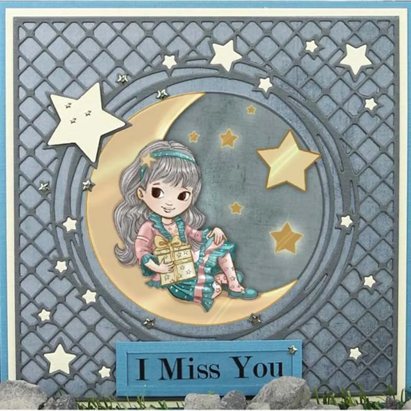

JC Moon Circle Square Frame Metal Cutting Dies DIY for Scrapbooking Die Cut Card Make Stencil Craft Mold Mould Model Decoration