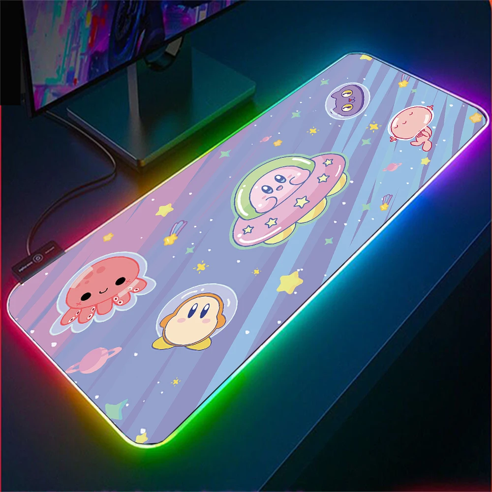 

Mairuige RGB Game Pink Girl Kawaii Large Mouse Pad Xxl LED Mouse Pad Game Carpet Cute Girly Table Mat 90x40 Anime RGB Mousepad