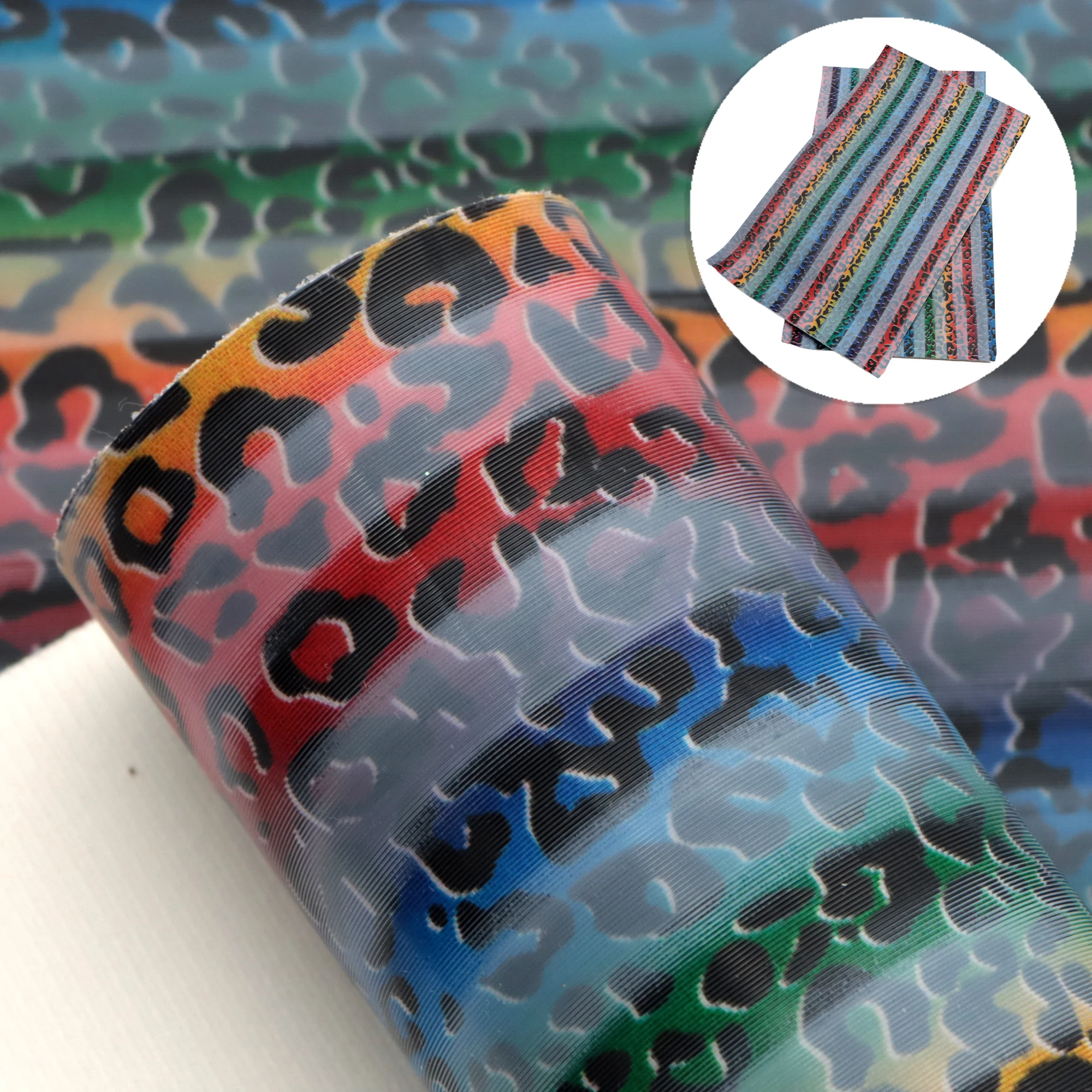 

20*33cm 2D Grating Leopard Gradient Color Faux Leather Sheets For Earrings Bows DIY Bag Shoes Materials,1Yc13925