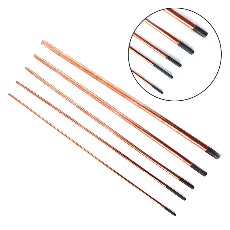 

5Pcs Air Carbon Arc Gouging Rods Copper Round Graphite Electrode Rod For DC Gas Gouging Gun Electrode Carbon Rod 4-10mm