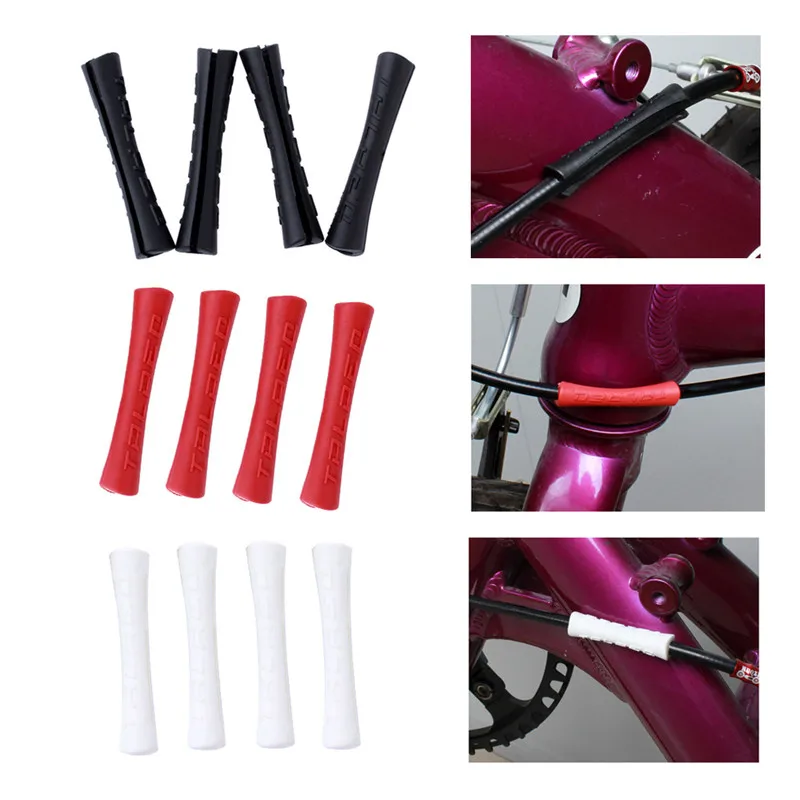 

4PCS Bike Pipe Tube Cover Bicycle Shift Line Brake Cable Protective Sleeve Housing Line Pipe Protective Sleeve Outdoor
