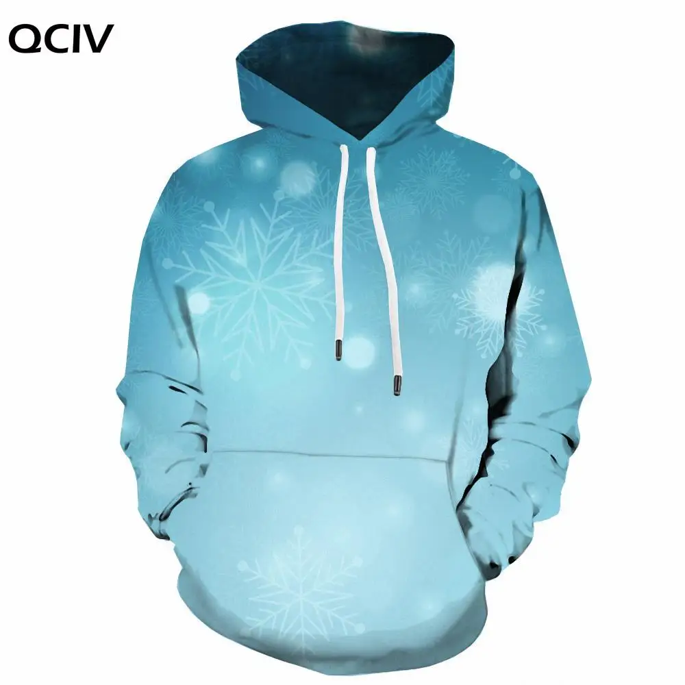 

QCIV Christmas Sweatshirts men Snowflake 3d Printed Psychedelic Hooded Casual Novel Hoody Anime Long Sleeve Funny Winter New Man