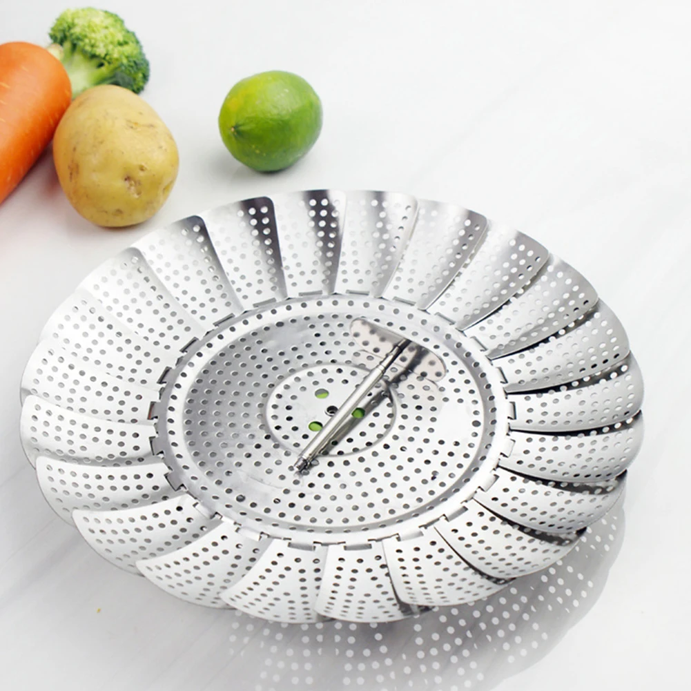 Складная Пароварка Корзина для приготовления еды из нержавеющей стали сетчатая