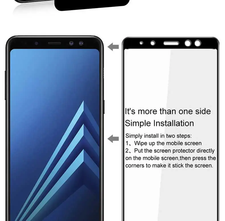 9D полное покрытие из закаленного стекла для samsung Galaxy J2 J4 J6 A6 A8 Plus протектор экрана для samsung A6 A8 защитная пленка