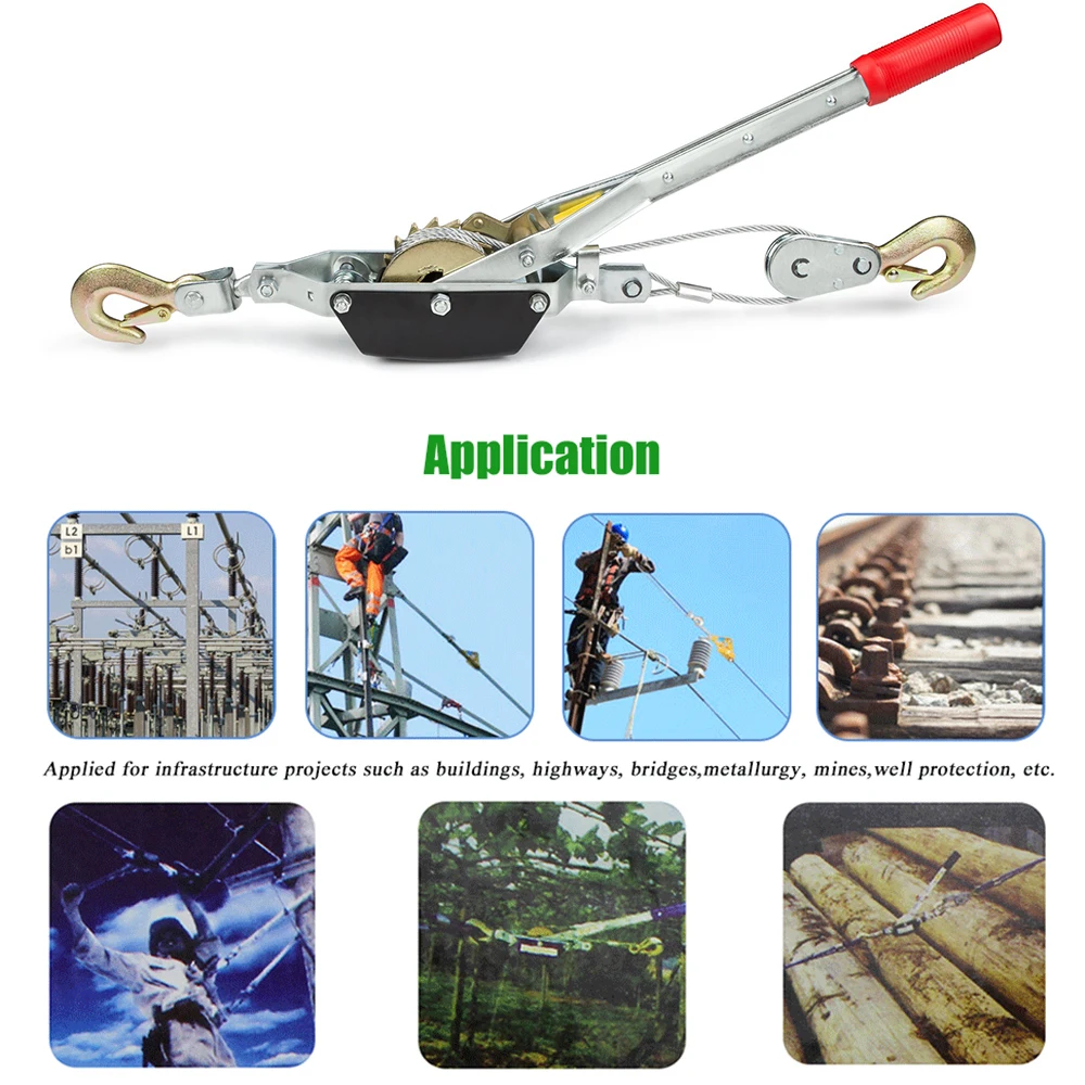 4-Тонный вертикальный рычажный съемник сверхмощный ручной Съемник с 2 крючками