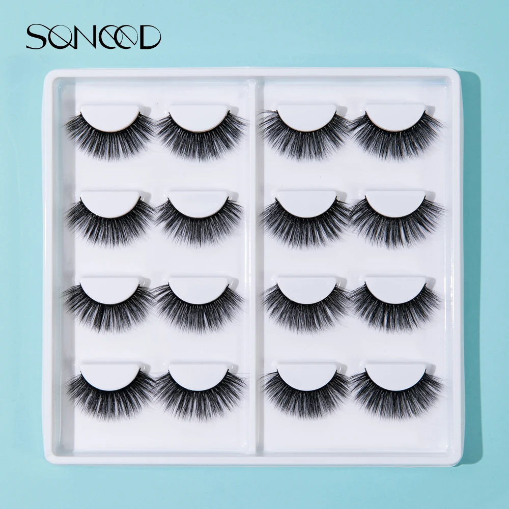 

Soneed 8 Pairs Faux 3D Mink Lashes Natural Long False Eyelashes Lashes Soft Eyelash Extension Wispy Dramatic Makeup sets Cosmeti