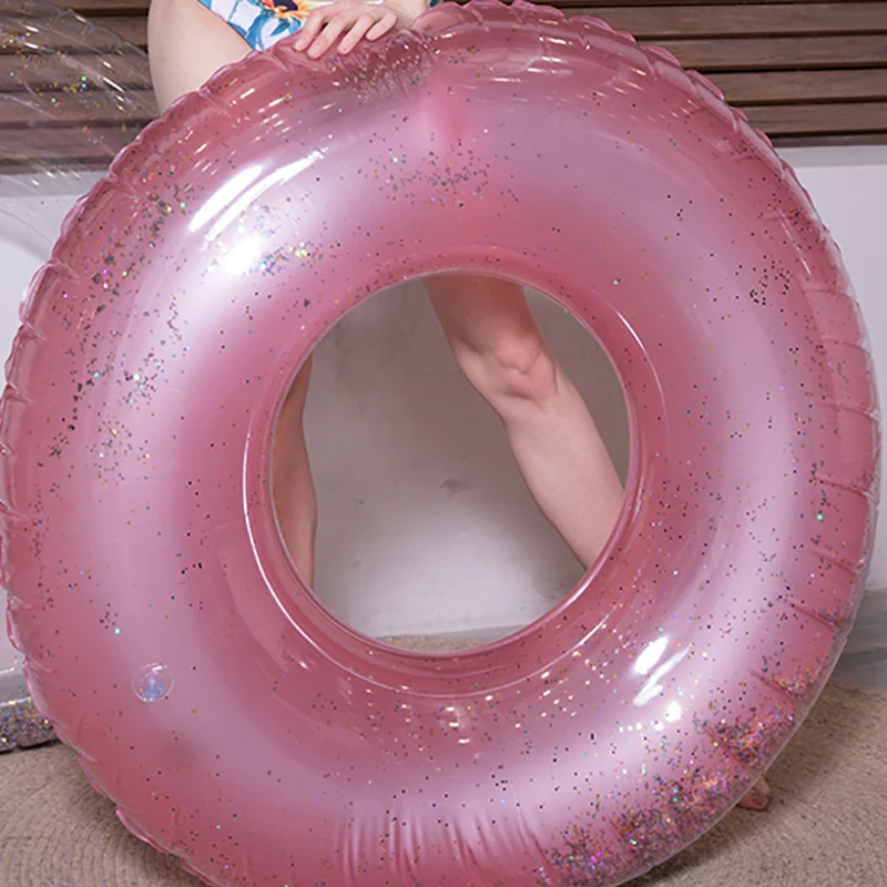Маленькое прозрачное надувное кольцо для плавания с блестками взрослых и детей