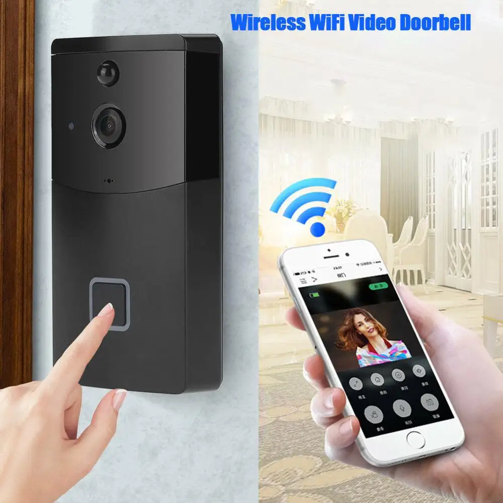 

WiFi Wireless Video Doorbell Two-Way Talk Smart PIR Door Bell Security Camera HD Visual Intercom Camera