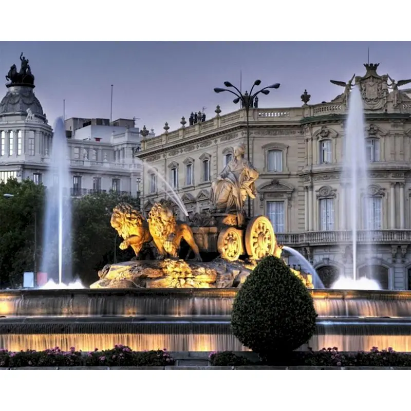 

GATYZTORY 60x75cm Frame Diy Painting By Numbers Fountain Square Canvas Drawing Landscape Handpainted Wall Decor Gift