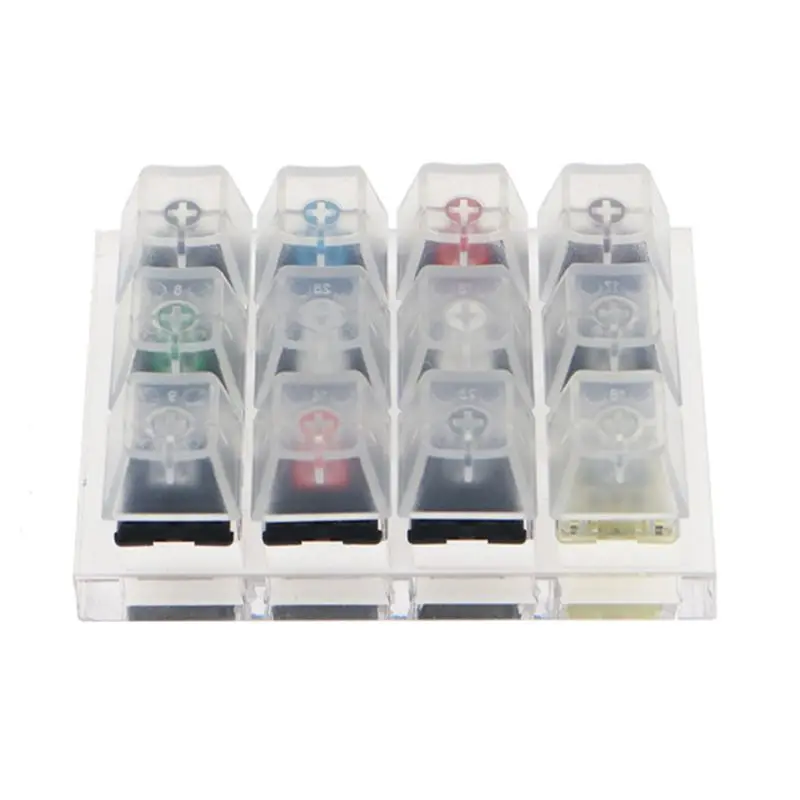 

Translucent Keycaps Testing Tool Cherry 12 MX Switches Keyboard Tester Kit Clear Keycaps Sampler PCB Mechanical Keyboard