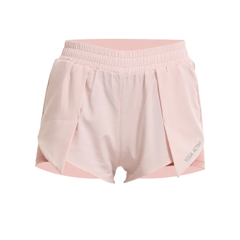 

New Fake Two-Piece Sports Shorts European and American Hip-Lifting Pocket Yoga Shorts Pocket Letters Printed Quick-Dry Pants