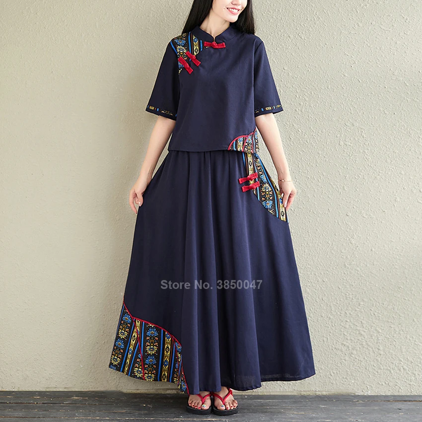 Китайская традиционная одежда для женщин 2020 женское льняное платье Ципао в стиле