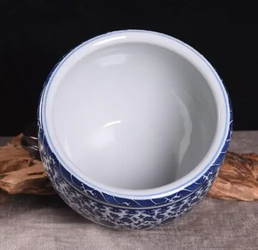 Набор из 3 предметов Античная китайская миска для рыбы круглый синий и белый