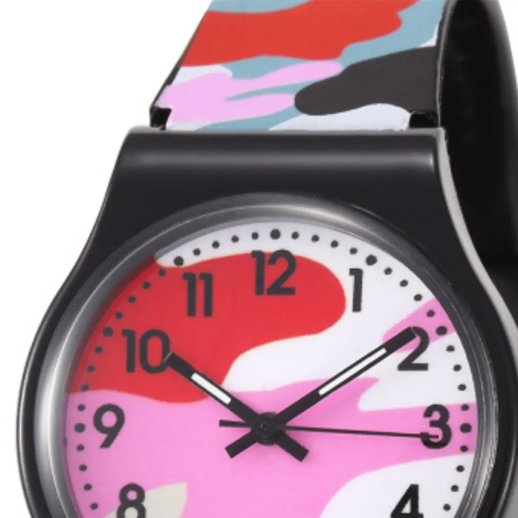 

New Kids Girls Boys Plastic Wrist Watch Analog Quartz Sport Watch Camouflage Watch Cartoon Watch PVC Wristband