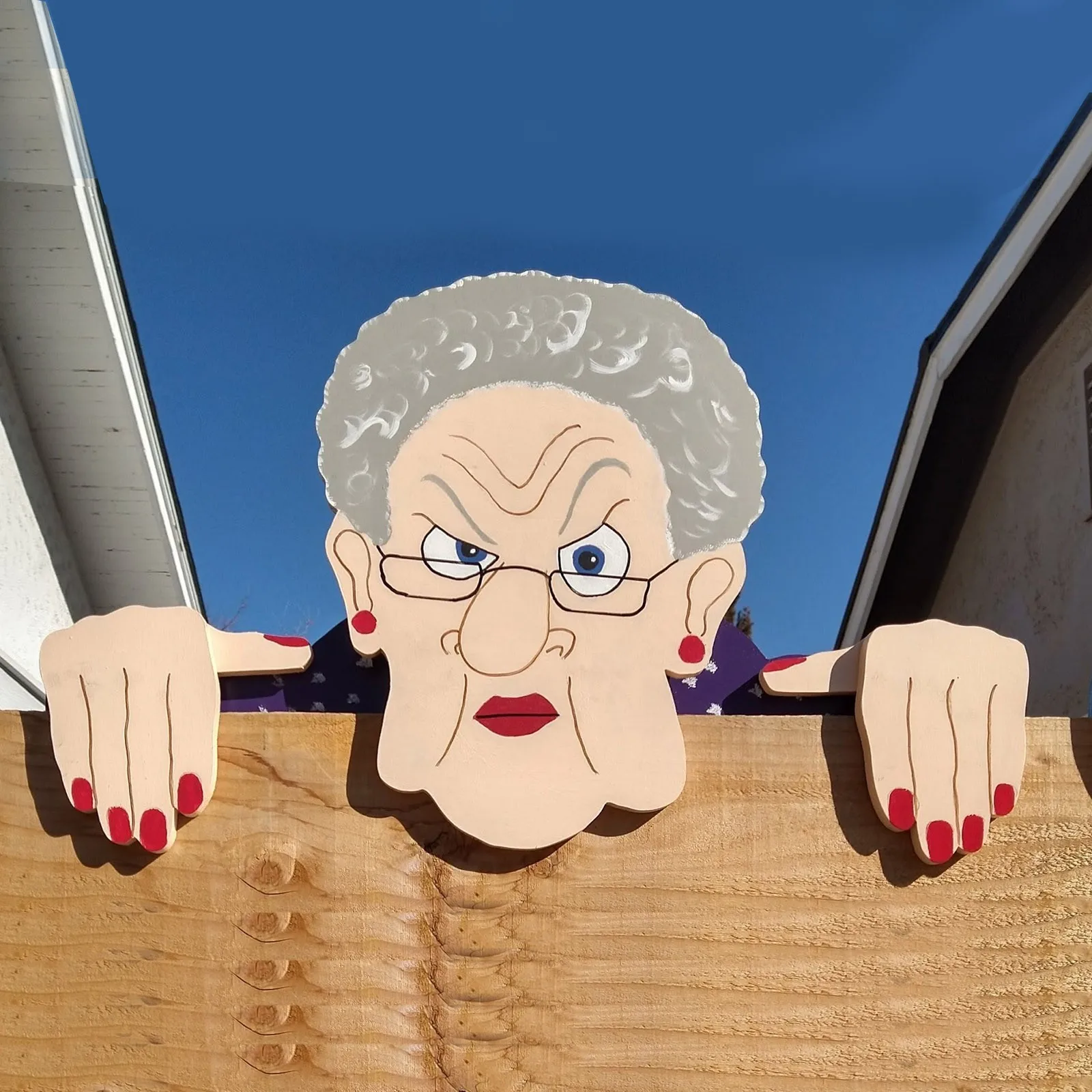 Новый садовый иллюстрационный забор украшение Grump для стариков и леди