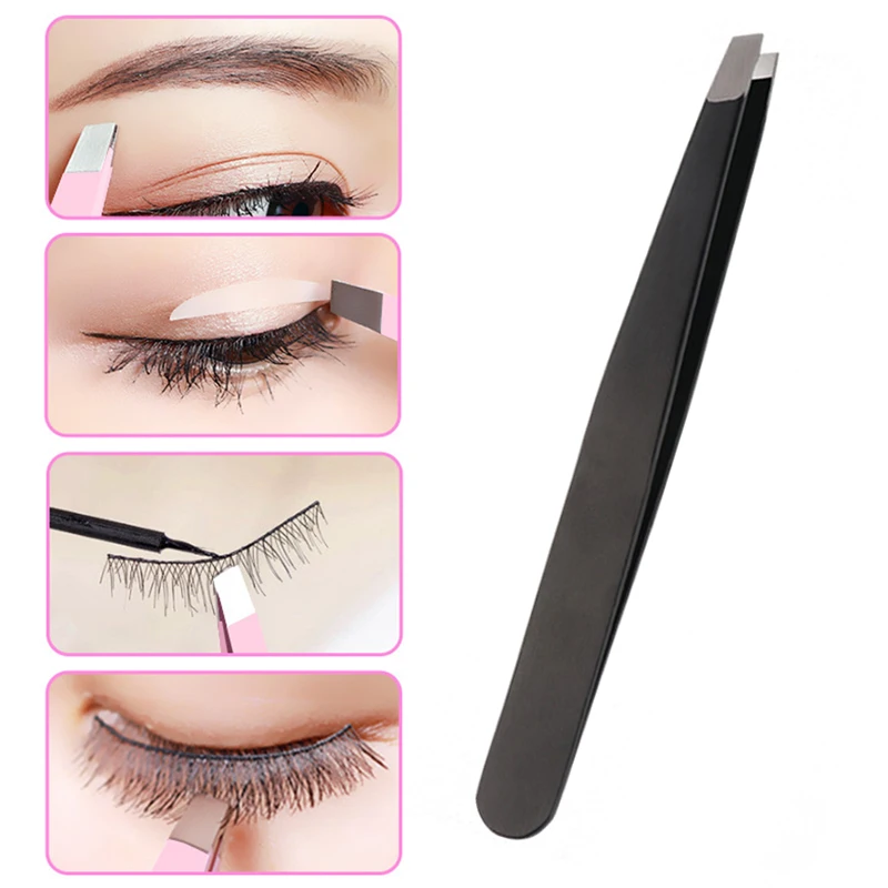 1PC Eyebrow Tweezers Stainless Steel Face Beauty Hair Removal Slanted Puller Trimmer Eyelash Eye Brow Clips Makeup Tools | Красота и