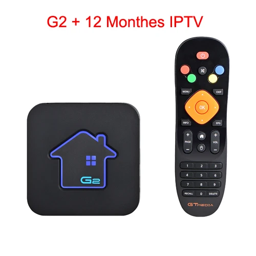 G2 With 12month IPTV GTmedia Android 7,1 IP-ТВ M3U Смарт ТВ BOX Amlogic S905W 2 Гб RAM+ 16gbrom Декодер каналов кабельного телевидения 4K HD H.265 2,4G Wifi медиаплеер ТВ коробка - Цвет: G2 With 12month IPTV