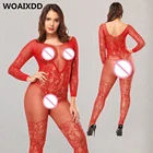 Размера плюс, сексуальные кружевные чулки с принтом, эротическое Прозрачное нижнее белье с открытой промежностью, женское нижнее белье