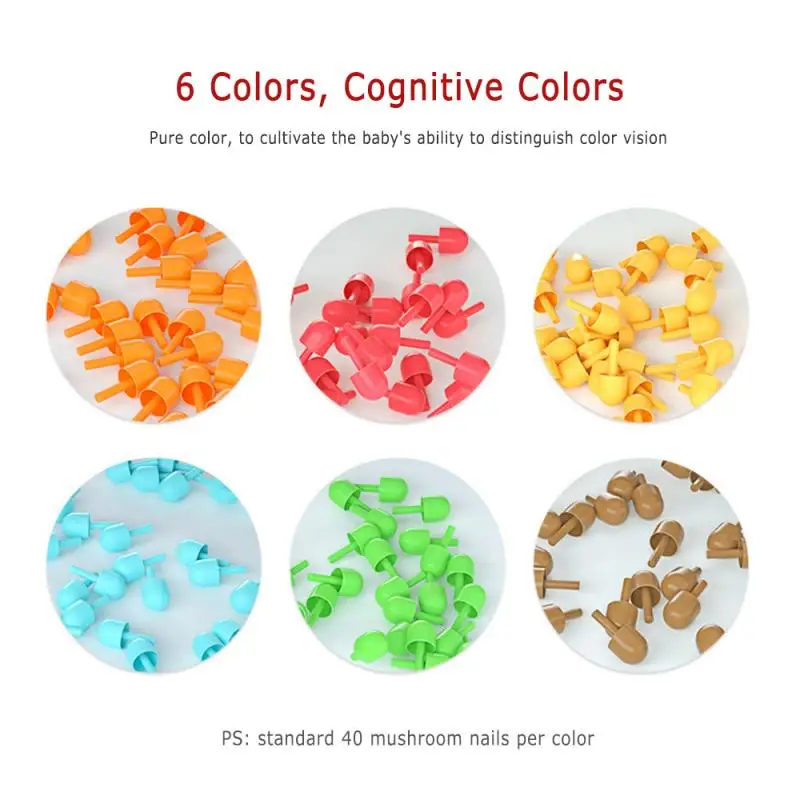 3D гриб ногтей умная головоломка игра деревянная коробка для хранения доски Дети