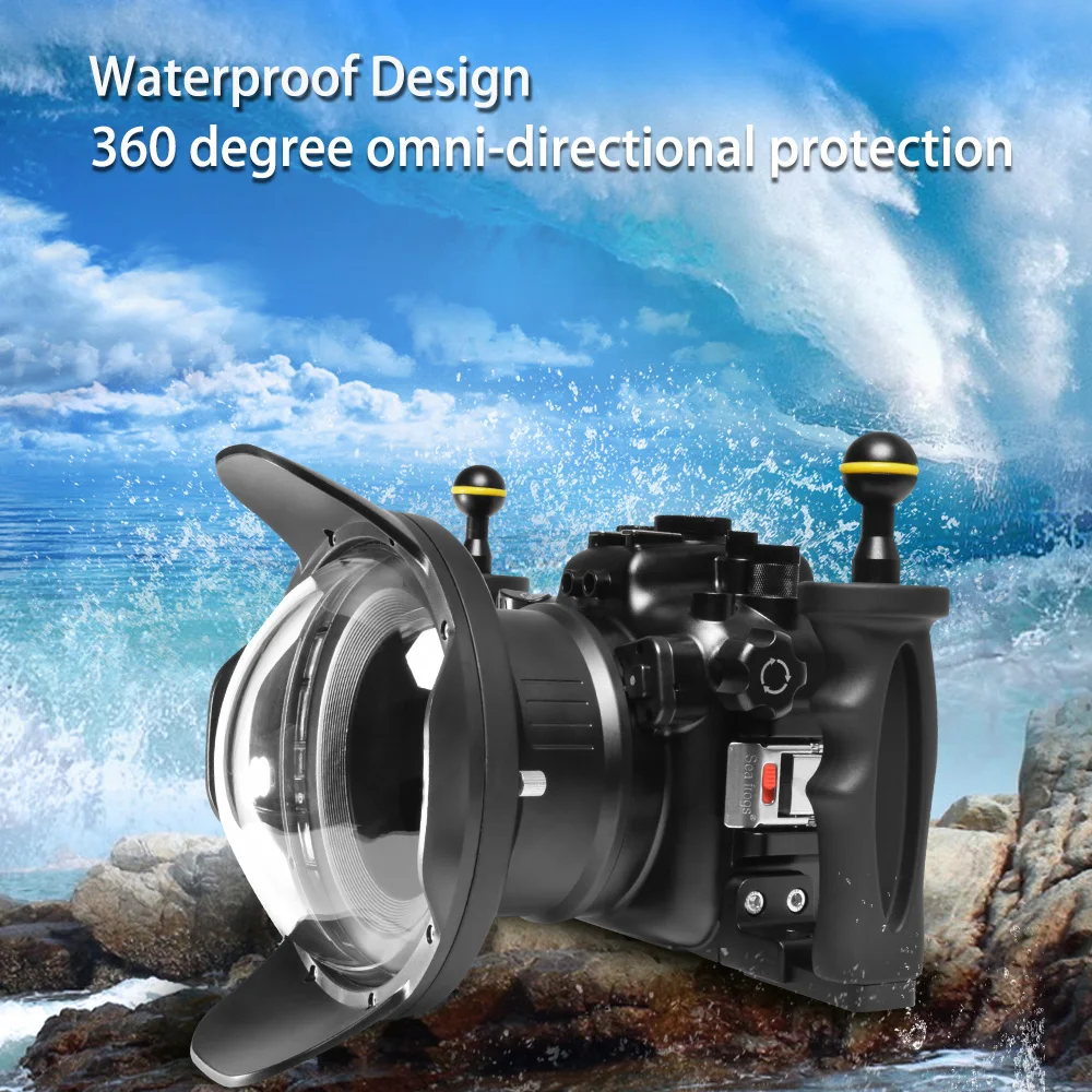للبيع سبائك الألومنيوم كاميرا مقاومة للماء الإسكان لسوني A7 III A7R III A7S III 3 A7M3 325FT/100 متر تحت الماء الغوص