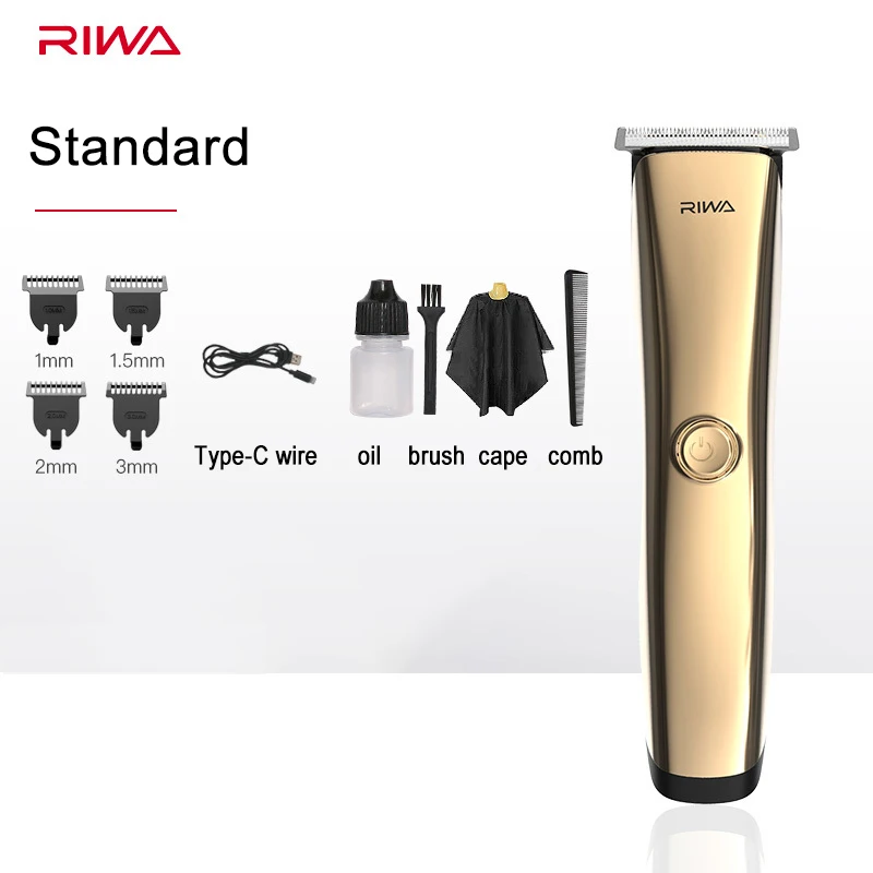  Youpin Riwa Barber Shop Rechargeable Hair Clipper T shaped Steel Blade Professional Hair Trimmer For Men With 4 Attachment Combs 