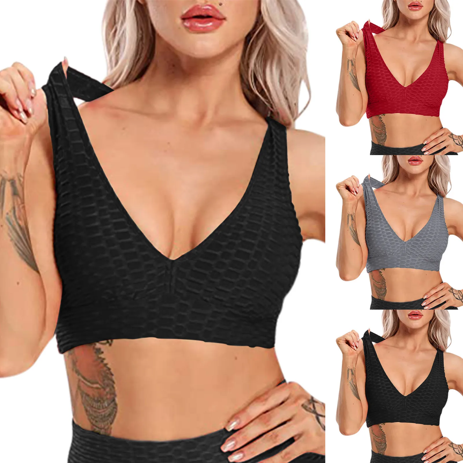 

Sports Bras Impact Support Yoga Crop Tops Gym Workout Shirts Workout Fitness Top women Shockproof Padded Sports bra 2021