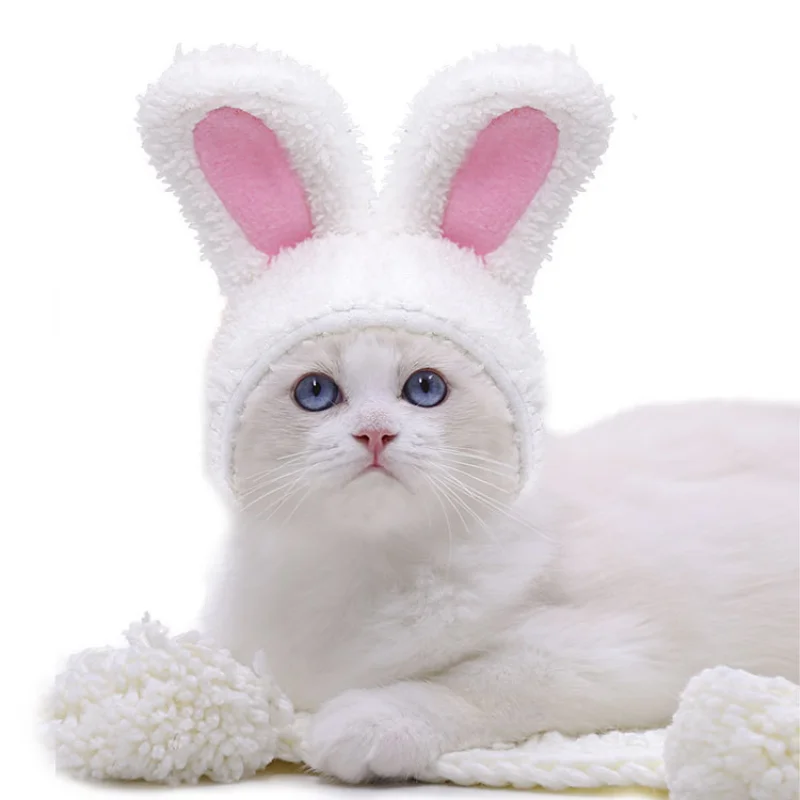 

Rabbit Ears Headdress Pet Plush Rabbit Cute Hat Bunny Ears Cats Dogs Funny Cosplay Costumes Puppy Supplies