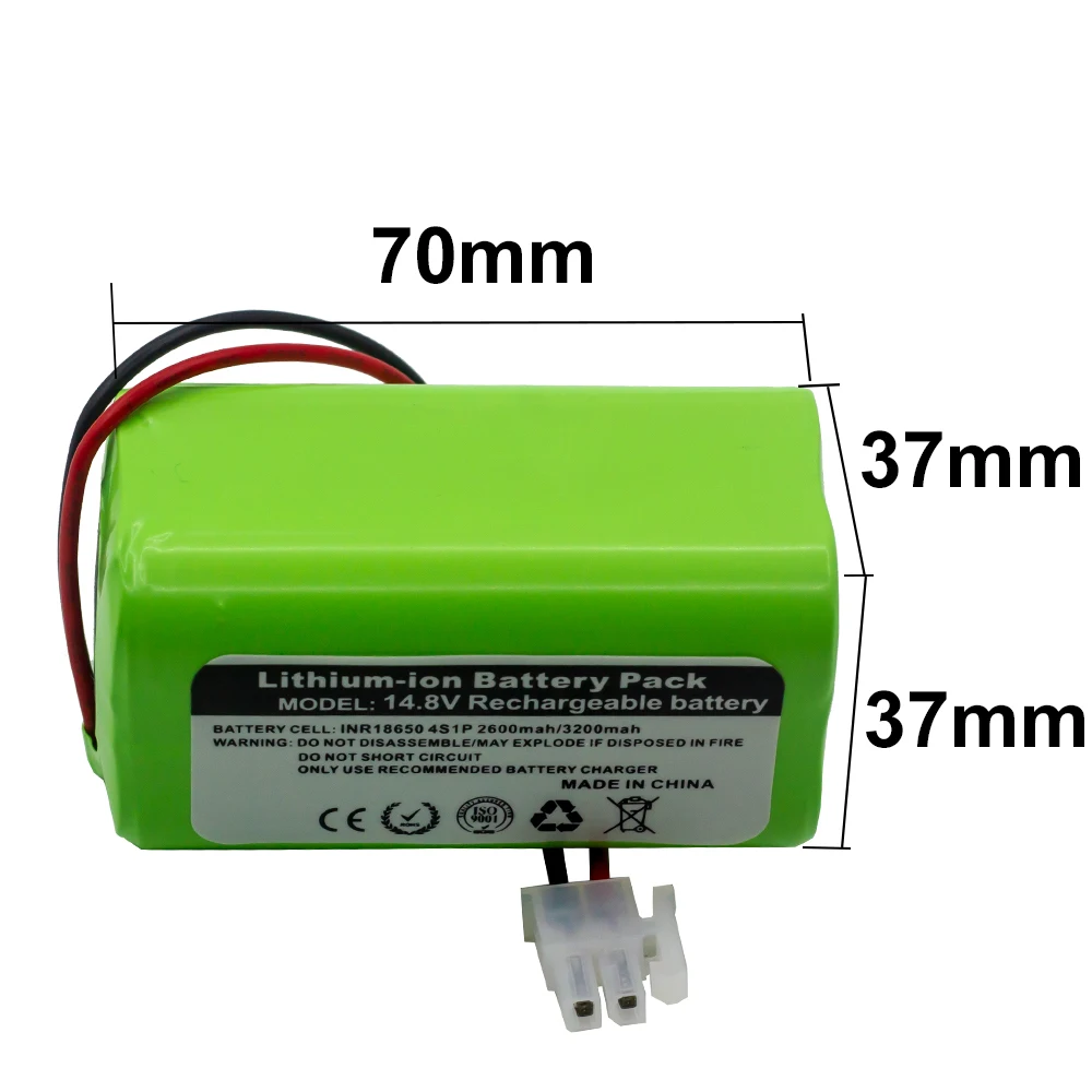 NEW/14.8V 2600mah 3200Mah Lithium Battery For ILIFE A4 A4s V7 A6 V7s Plus Robot Vacuum Cleaner ILife 4S1P Full Capacity Li-Ion |