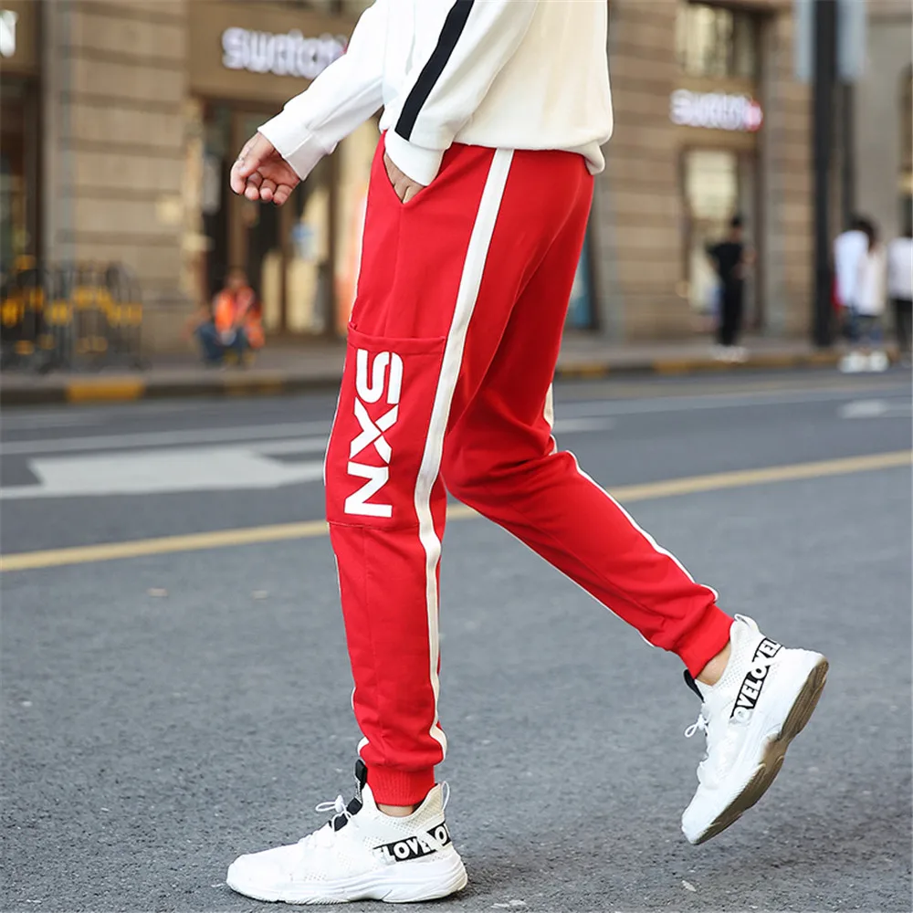 Мужские эластичные спортивные свободные брюки WWKK с боковыми карманами шаровары