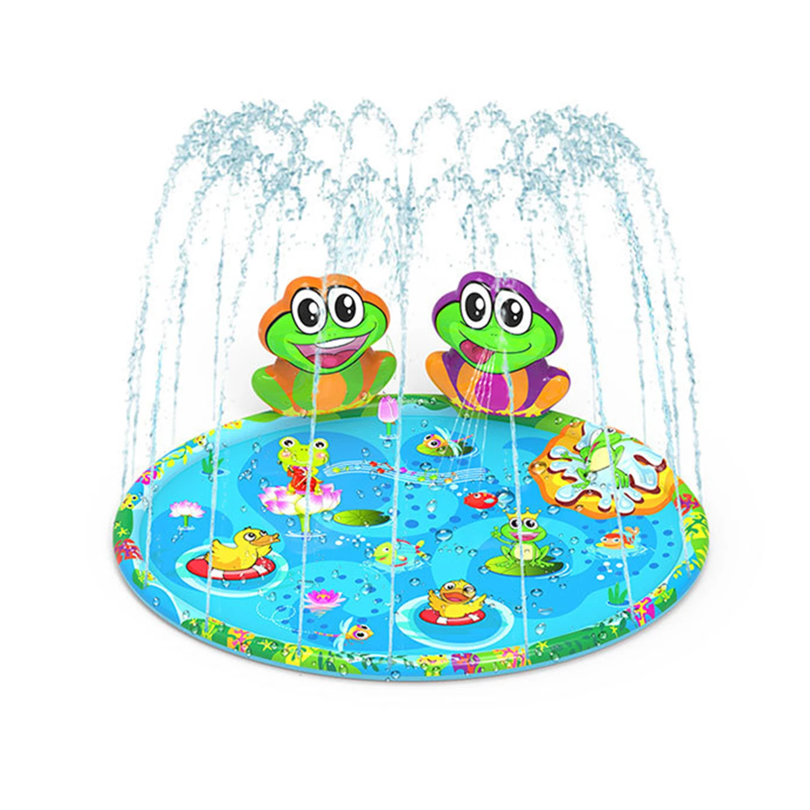 

Children Play Water Mat Sprinkler Pad Outdoor Game Toy Lawn Summer Pool Kids Games Fun Spray Water Frog Splash Mat 150cm