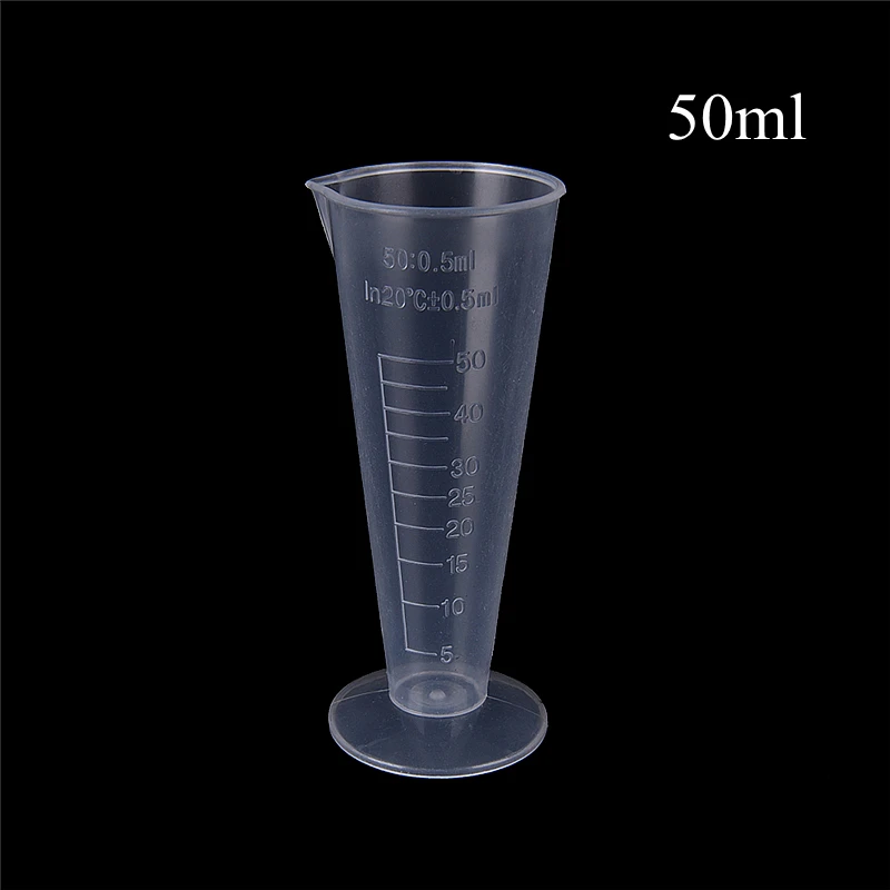 

1PC 50ml Transparent Plastic Cone Measuring Cup with Scale Graduated Cylinders Laboratory Kitchen Measure Accessories Wholesale
