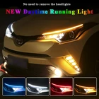 Дневные ходовые огни, гибкая автомобильная светодиодная лента с мягкими трубками DRL 30, 45, 60 см, белый, красный, синий, сигнал поворота, желтый, водонепроницаемый, 12 В