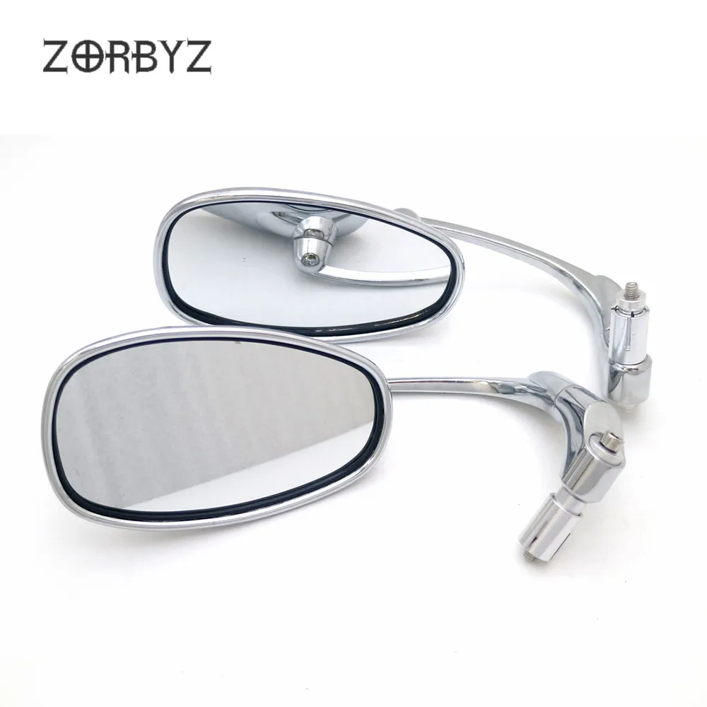 ZORBYZ 1 пара 7/8 &quot22 мм хромированные овальные боковые зеркала заднего вида в стиле
