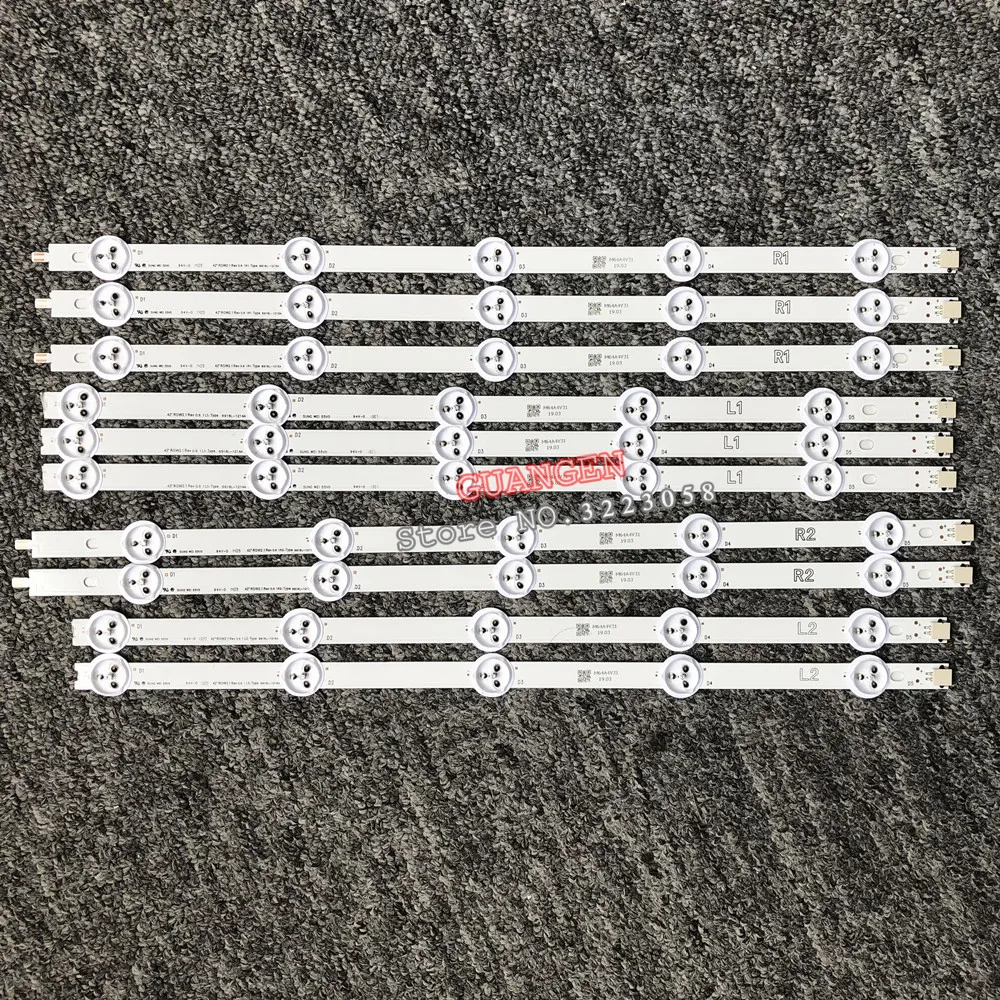 

5set=50pcs LED strip Replacement for LG 42LN5400 6916L-1385A 6916L-1386A 1387A 1388A 1214A 1215A 1216A 1217A 100%New Original