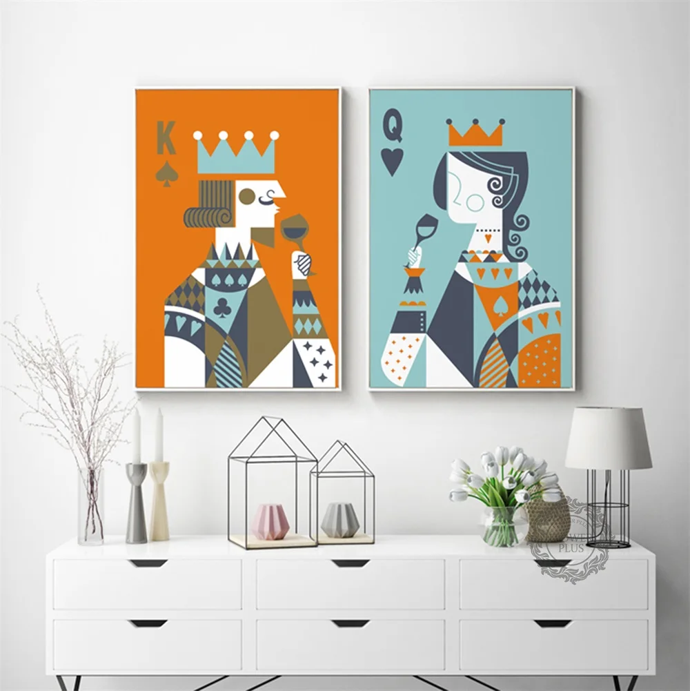 Украшение для столовой King And Queen холст с рисунком настенный рисунок стола кухни