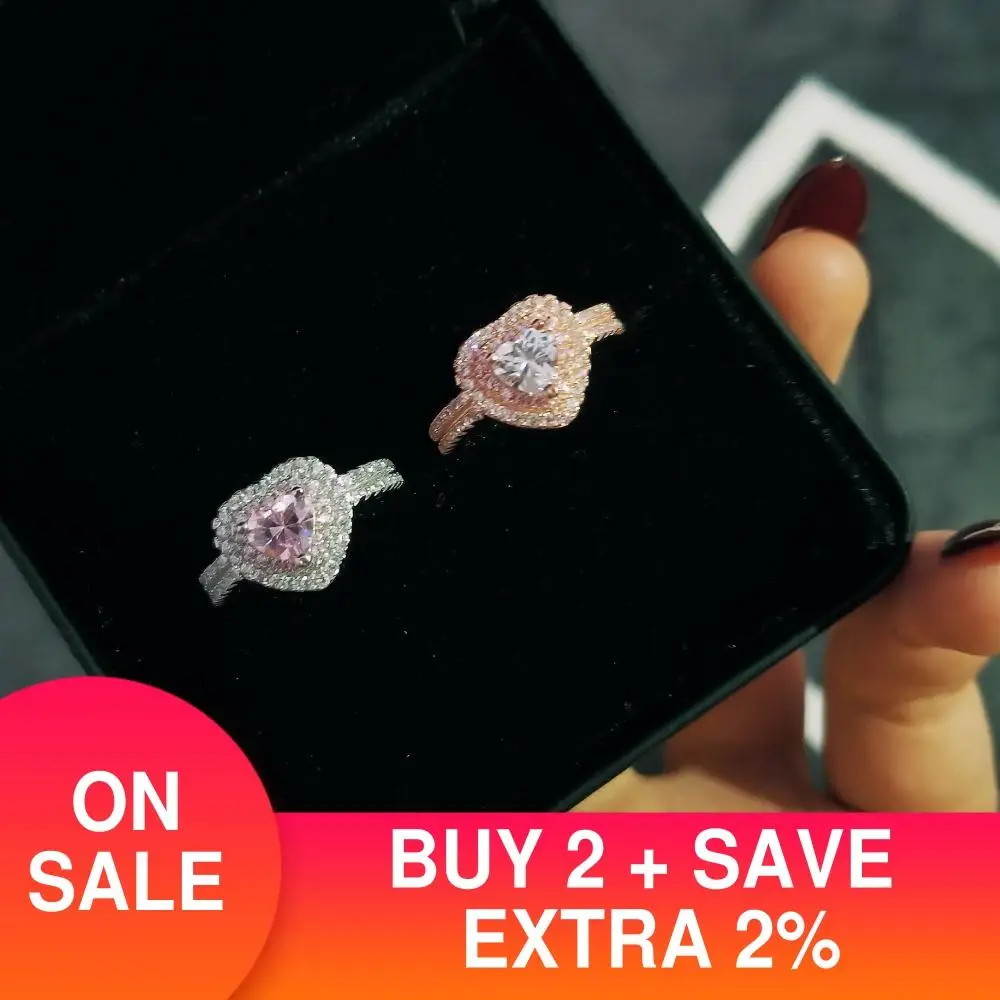 Реальные 925 стерлингового серебра с нашивкой в виде кольца на безымянном пальце форме сердца обещание мода