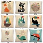 Новые милые Мультяшные животные, единорог, тигры, Лев, еж, енот, слон, лиса, Тукан чехол для подушки с кошкой, чехол для диванной подушки