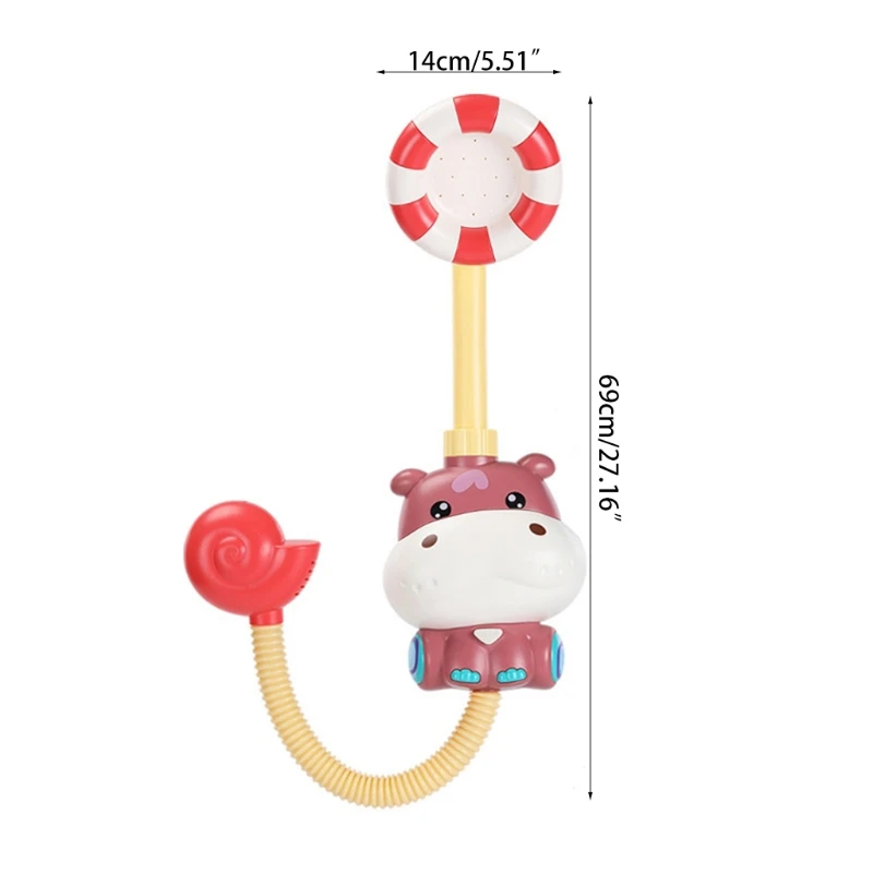 

2021 New Removable Hippo Shower Single-head Water Toy Cartoon Shower for Baby Non-Mold