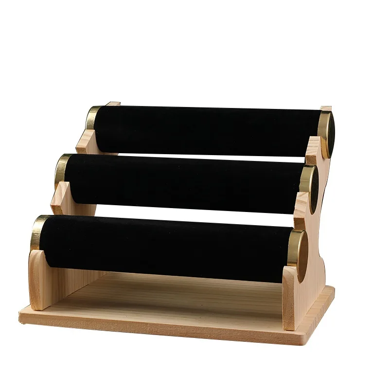 

Wooden Base 3-Layer Watch Storage Rack, Bracelet, Bracelet Display Rack, Jewelry Bracelet Display Rack