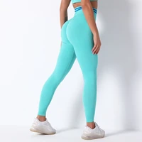 seamless tummy control yoga pants stretchy high waist compression tights sports pants push up running women gym fitness leggings