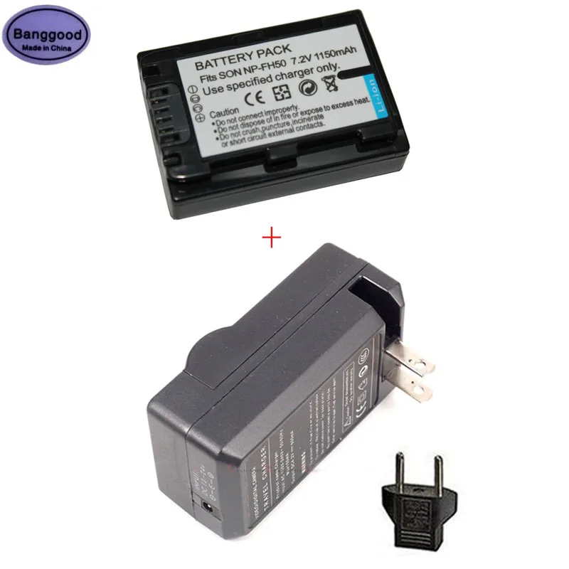 1150 мА/ч NP FH50 NPFH50 Камера Батарея + AC Зарядное устройство для Sony FH40 FH30 FH60 FH70 FH90 FH100 Alpha