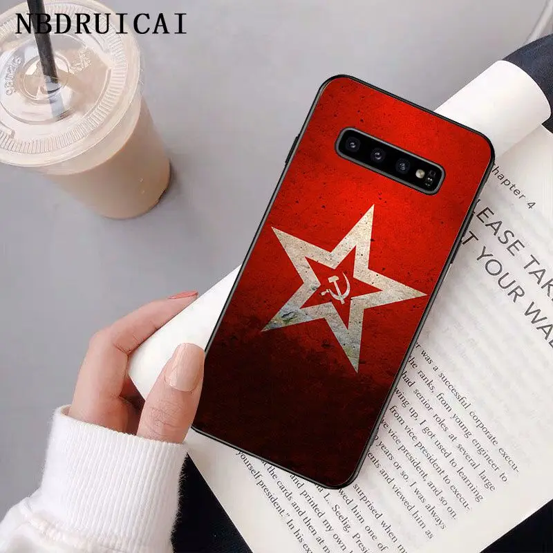 

NBDRUICAI Soviet Union USSR Grunge Flag Painted Phone Case for Samsung S9 plus S5 S6 edge plus S7 edge S8 plus S10 E S10 plus